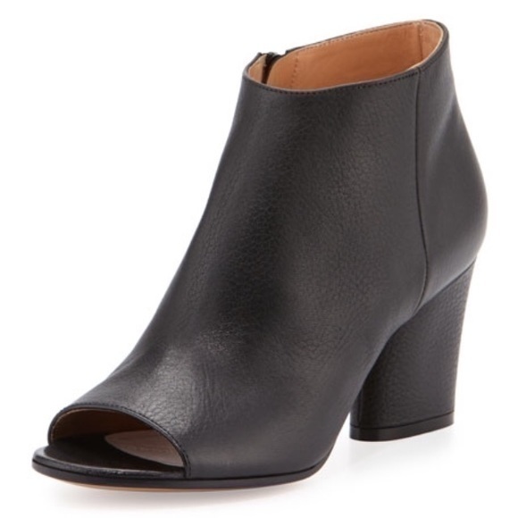 MAISON MARGIELA black leather peep toe high heel ankle boot 7.5 worn 1x - Picture 1 of 17